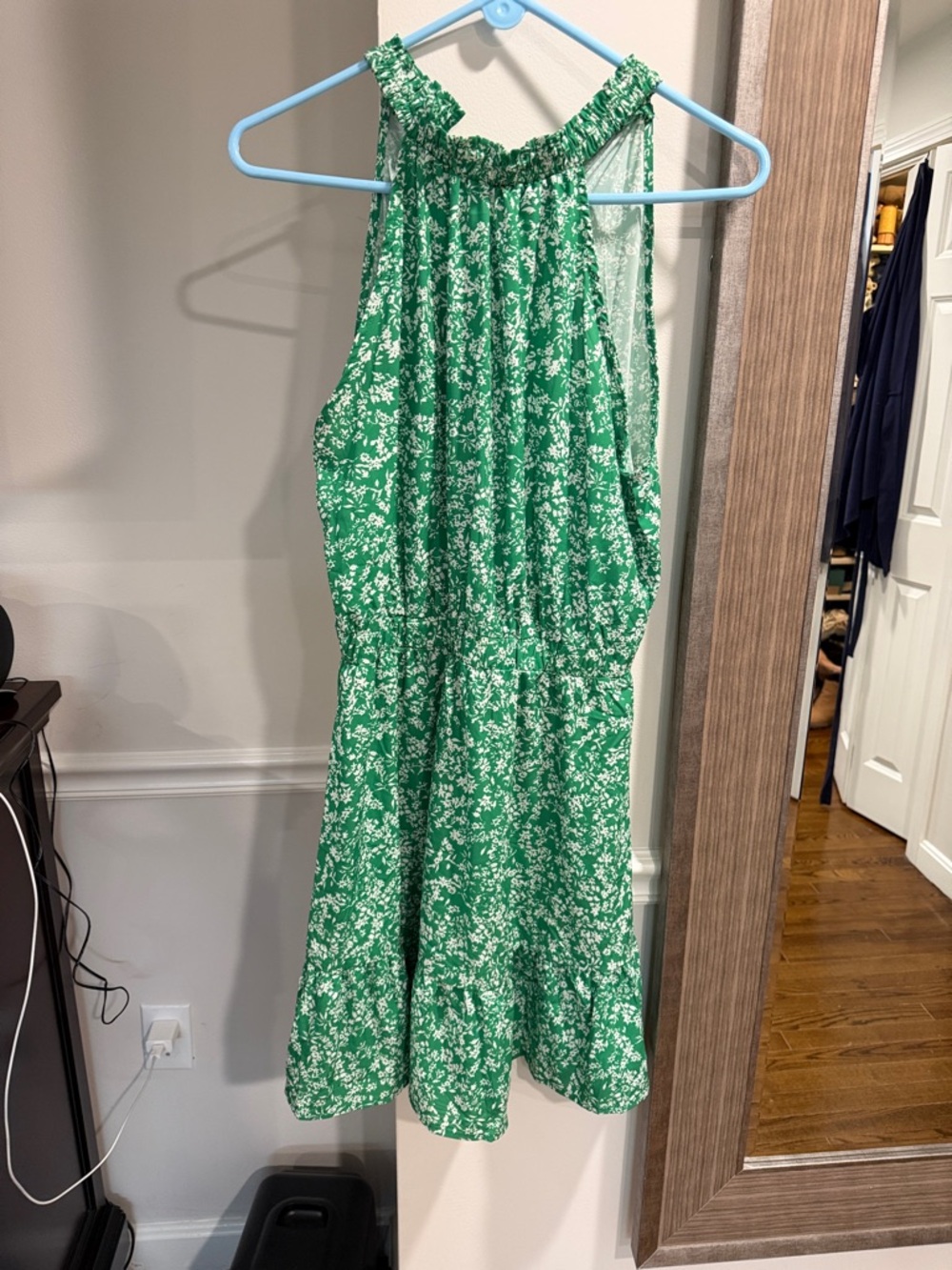 Green Floral Halter Sundress